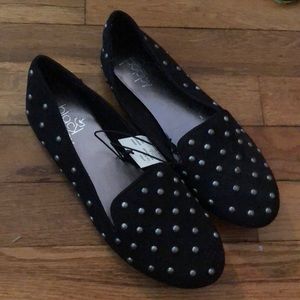 Silver studded flats